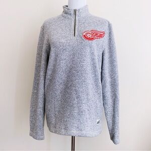 Adidas Detroit Red Wings Quarter Zip Sweater Mens Medium NHL 1/4 Zip Shirt Gift